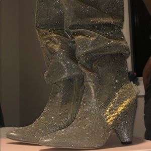 Glittery gold Just Fab boots